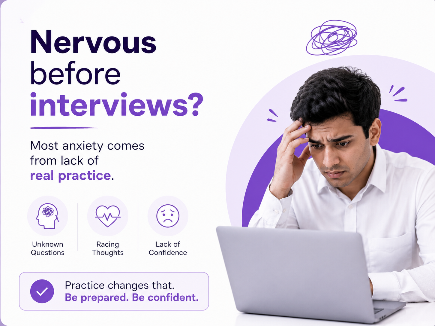 Candidate feeling anxious while waiting for an interview
